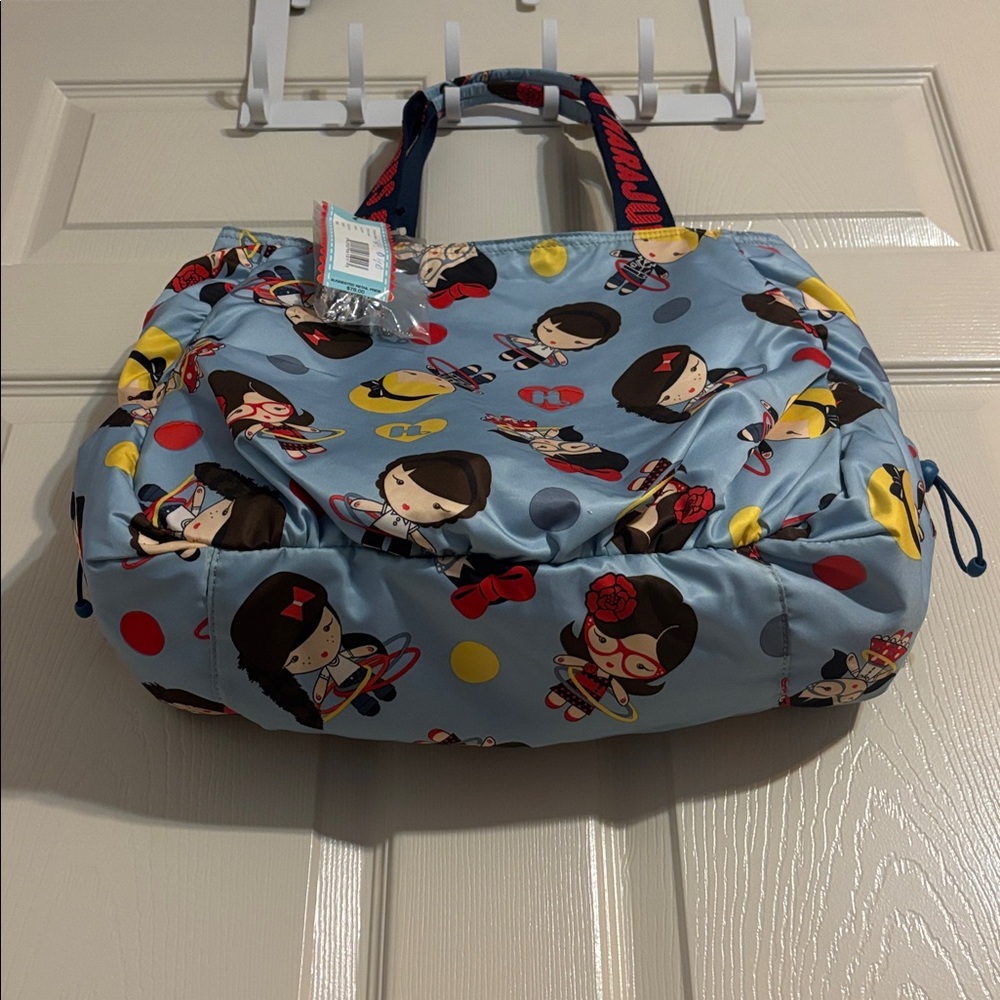 Harajuku Lovers LOLLIPOP 50s GIRLS blue Tote Bag Purse lightweight roomy - Picture 6 of 7